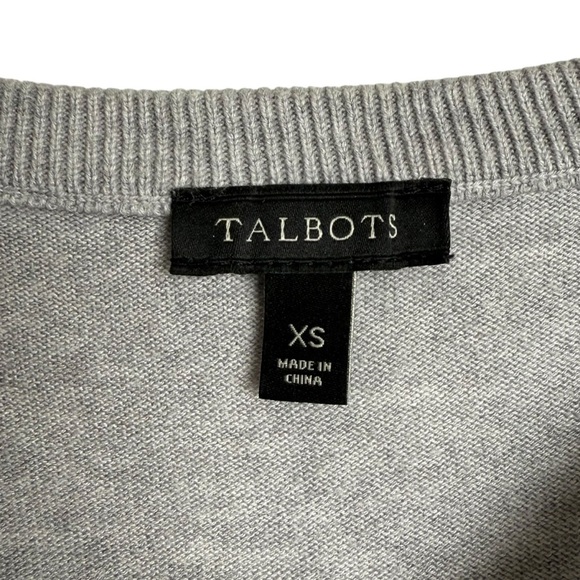 Talbots City Scene Embroidered Sweater Women’s XS Grey Taxi Boat Neck 3/4 Sleeve - Picture 7 of 8
